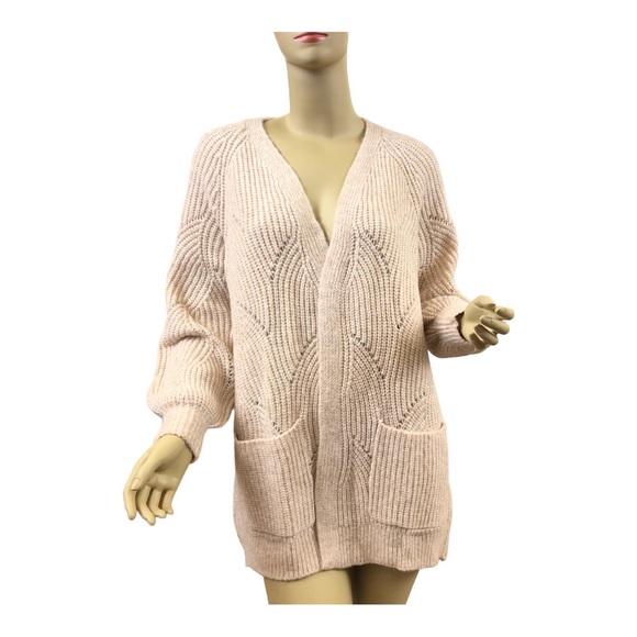 Democracy Sweater Cardigan In Oatmeal. Full length Sleeves with 2 Front Pockets~ - Picture 1 of 4